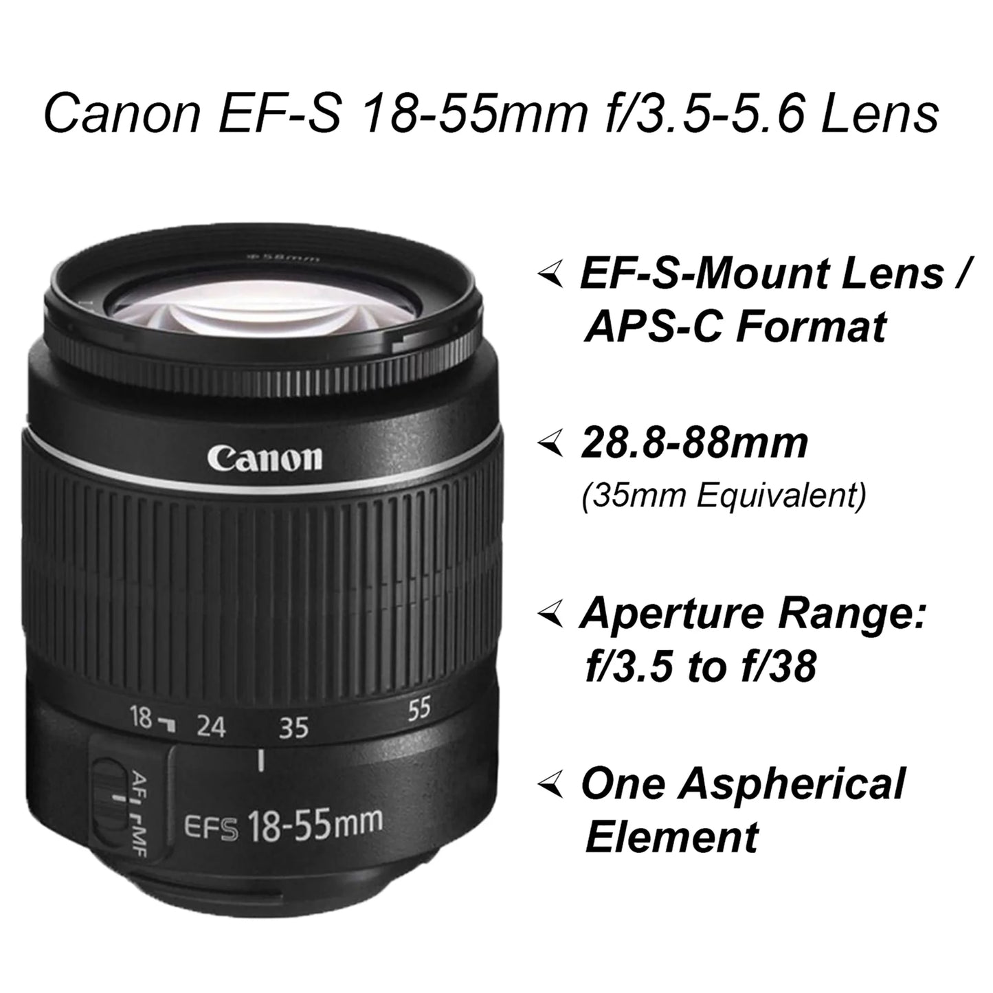 Canon EOS 4000D / Rebel T100 DSLR Camera + EF-S 18-55Mm Lens + Sandisk 64GB Memory Card + Bundle